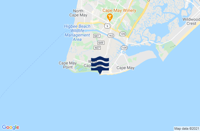 Carte des horaires des marées pour 2nd Beach, United States