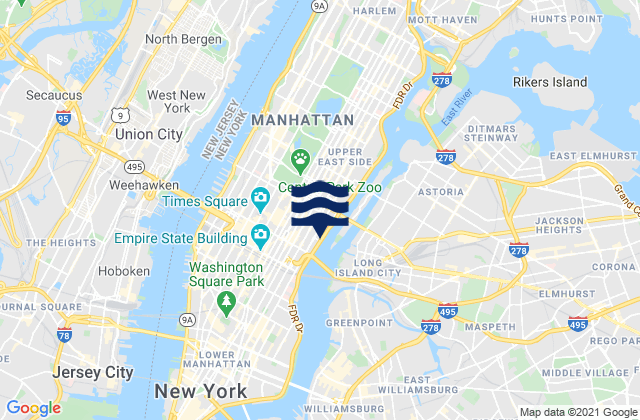 Carte des horaires des marées pour 7th Avenue, United States