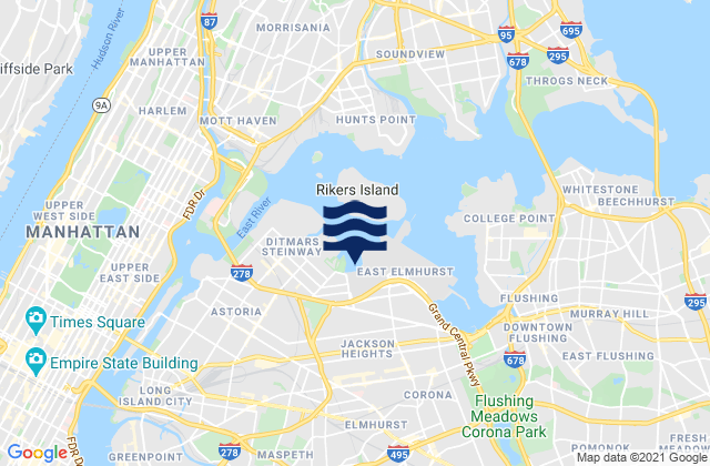 Carte des horaires des marées pour 81st Street, United States