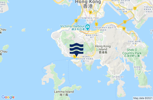 Carte des horaires des marées pour Aberdeen, Hong Kong