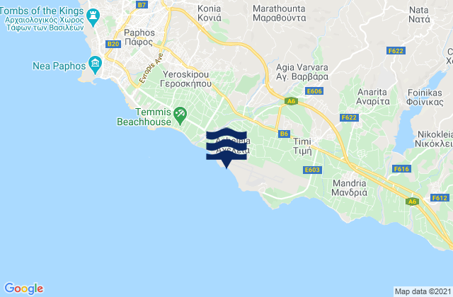 Carte des horaires des marées pour Achéleia, Cyprus