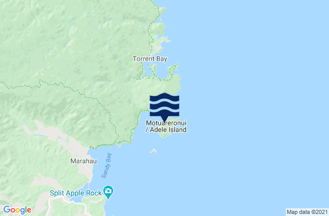 Carte des horaires des marées pour Adele Island Abel Tasman, New Zealand