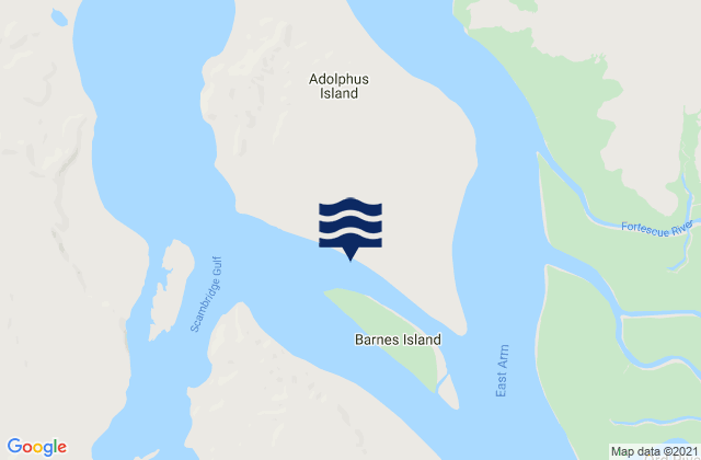Carte des horaires des marées pour Adolphus Island, Australia