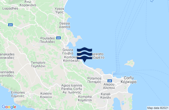 Carte des horaires des marées pour Agios Ioannis, Greece