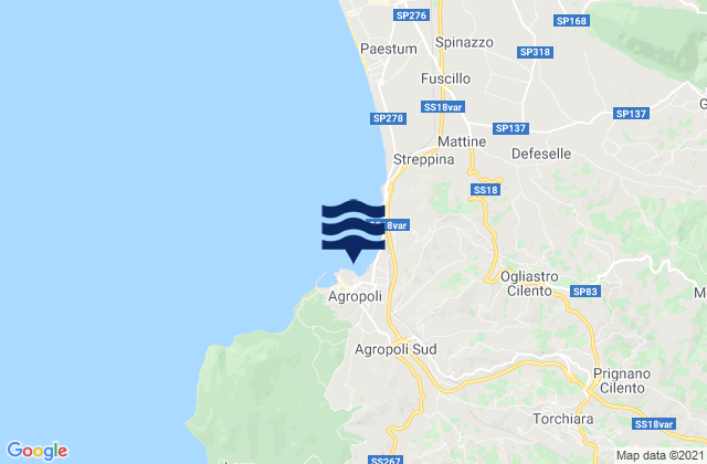 Carte des horaires des marées pour Agropoli, Italy