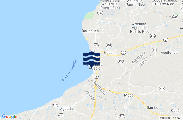 Carte des horaires des marées pour Aguadilla Barrio-Pueblo, Puerto Rico