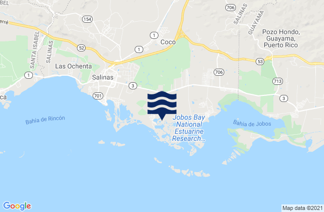 Carte des horaires des marées pour Aguirre Barrio, Puerto Rico