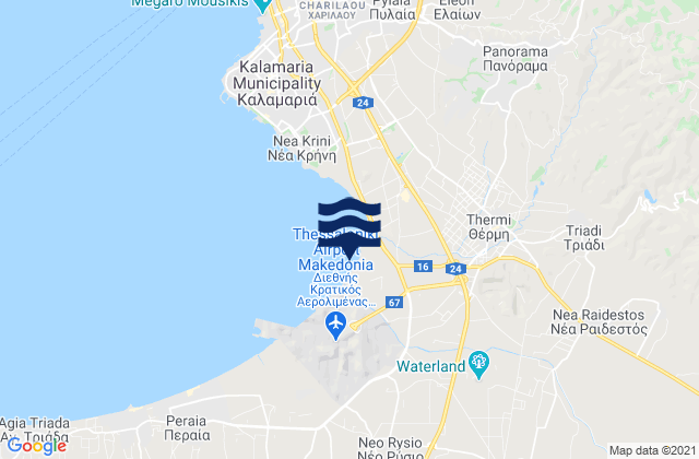 Carte des horaires des marées pour Agía Paraskeví, Greece