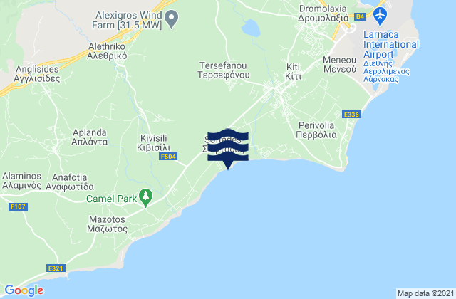 Carte des horaires des marées pour Agía Ánna, Cyprus
