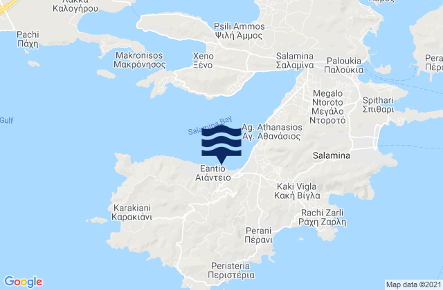 Carte des horaires des marées pour Aiánteio, Greece