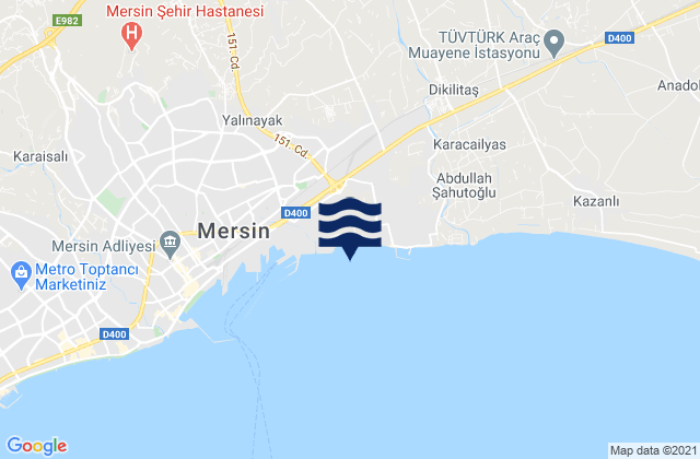 Carte des horaires des marées pour Akdeniz, Turkey