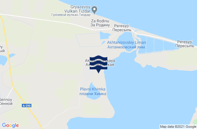 Carte des horaires des marées pour Akhtanizovskaya, Russia