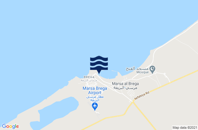 Carte des horaires des marées pour Al Burayqah, Libya
