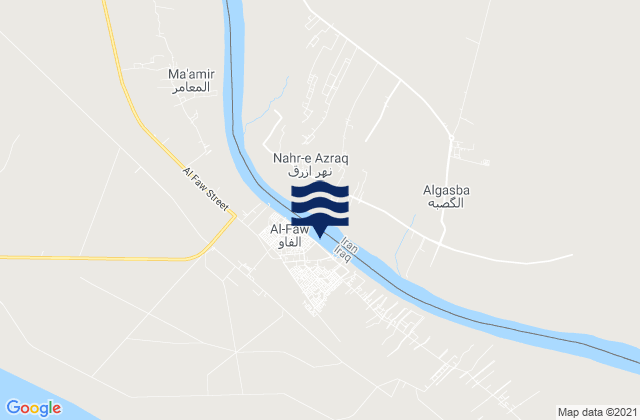 Carte des horaires des marées pour Al Fāw, Iraq