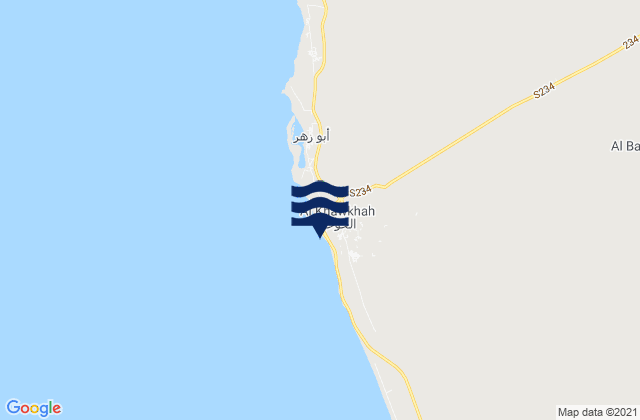 Carte des horaires des marées pour Al Khawkhah, Yemen