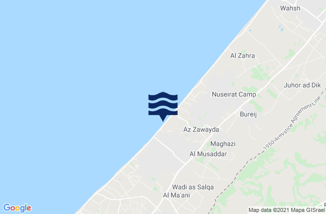Carte des horaires des marées pour Al Muşaddar, Palestinian Territory