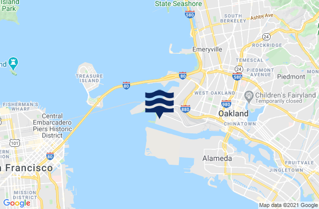 Carte des horaires des marées pour Alameda Naval Air Station, United States