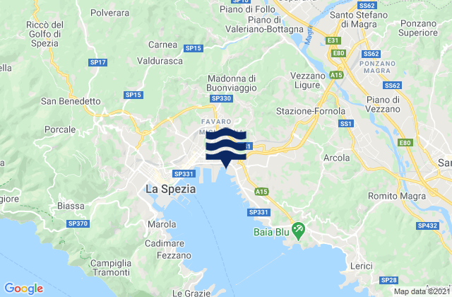 Carte des horaires des marées pour Albiano Magra, Italy