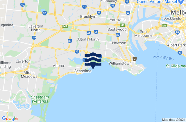 Carte des horaires des marées pour Albion, Australia