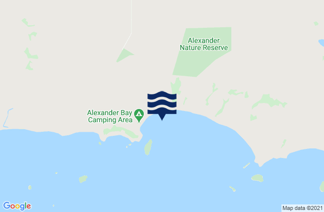Carte des horaires des marées pour Alexander Bay, Australia