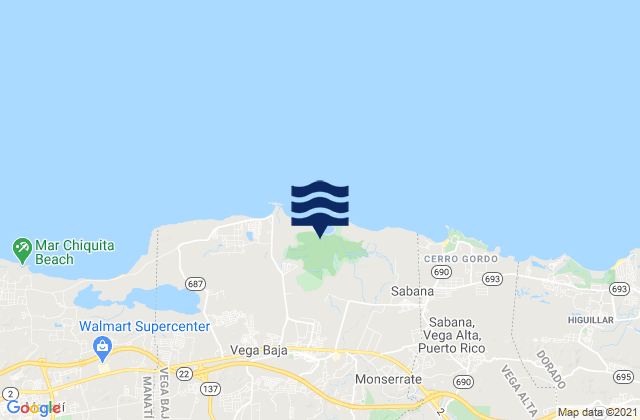 Carte des horaires des marées pour Almirante Sur Barrio, Puerto Rico