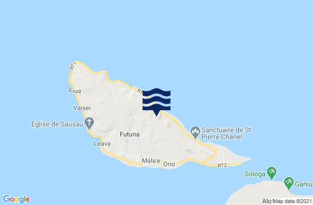 Carte des horaires des marées pour Alo, Wallis and Futuna