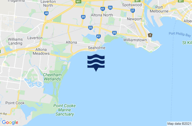 Carte des horaires des marées pour Altona Bay, Australia