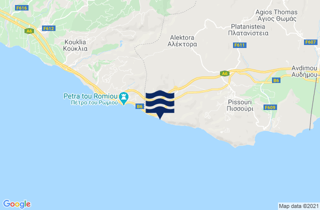 Carte des horaires des marées pour Aléktora, Cyprus