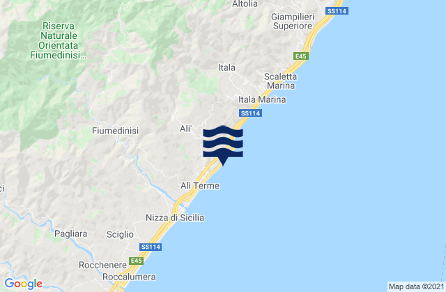 Carte des horaires des marées pour Alì, Italy