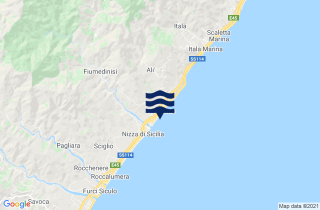 Carte des horaires des marées pour Alì Terme, Italy
