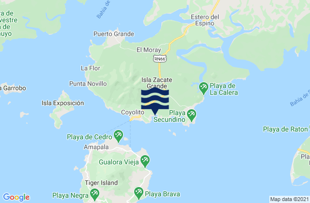 Carte des horaires des marées pour Amapala, Honduras