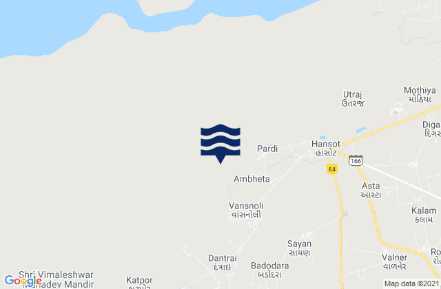 Carte des horaires des marées pour Ambheta, India
