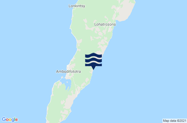 Carte des horaires des marées pour Ambodifotatra, Madagascar