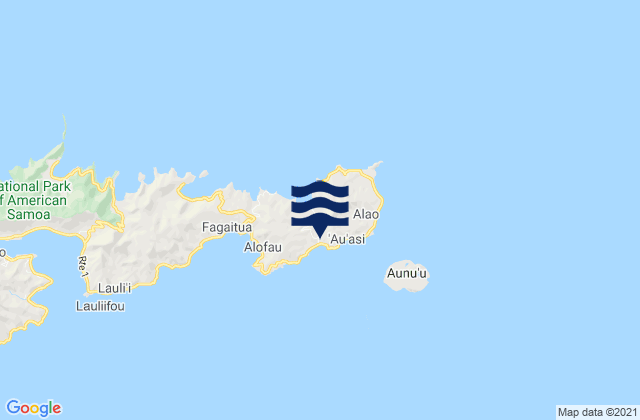 Carte des horaires des marées pour Amouli, American Samoa