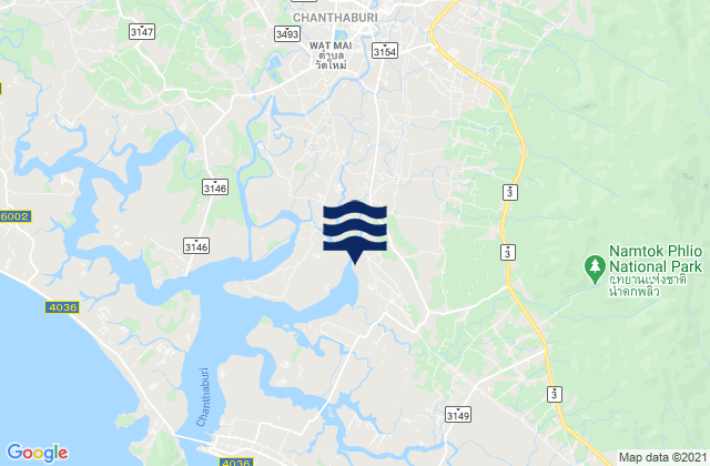 Carte des horaires des marées pour Amphoe Mueang Chanthaburi, Thailand