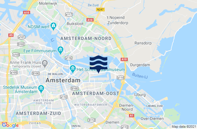 Carte des horaires des marées pour Amstelkwartierhaven, Netherlands