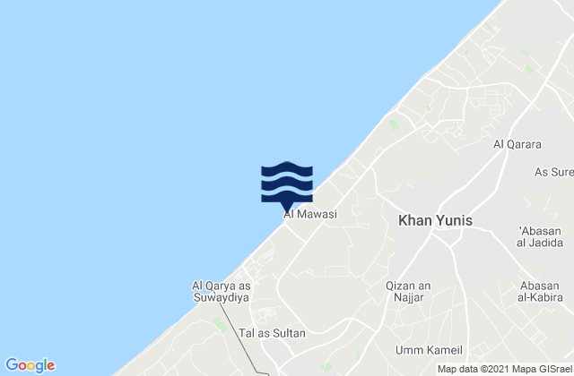 Carte des horaires des marées pour An Naşr, Palestinian Territory