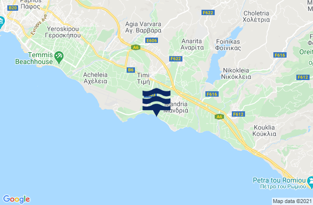 Carte des horaires des marées pour Anaríta, Cyprus