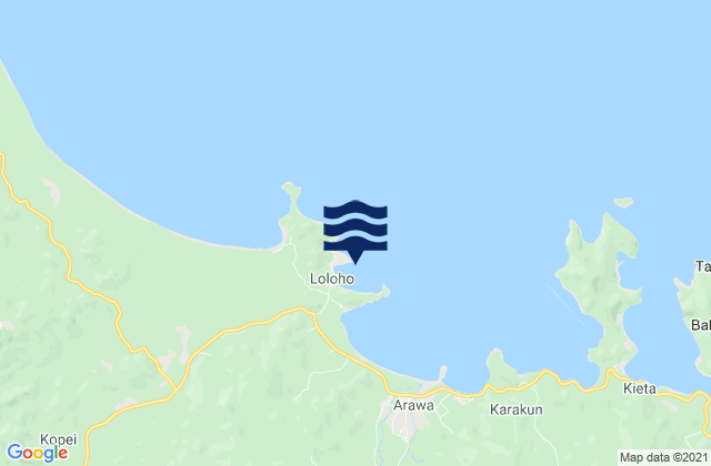 Carte des horaires des marées pour Anewa Bay, Papua New Guinea