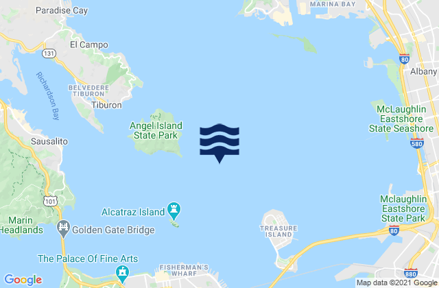 Carte des horaires des marées pour Angel Island .8 mi E, United States