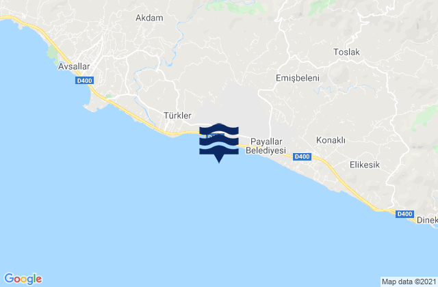 Carte des horaires des marées pour Antalya, Turkey