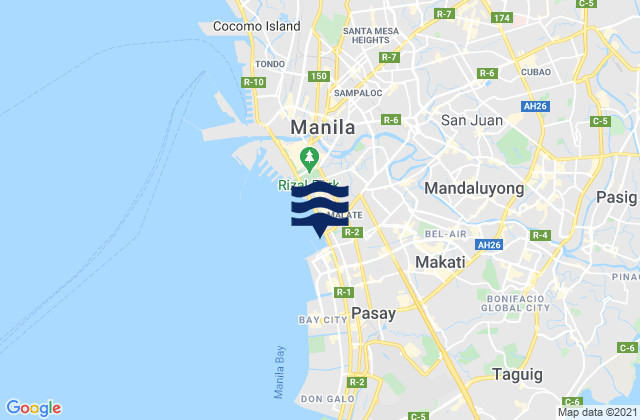 Carte des horaires des marées pour Antipolo, Philippines