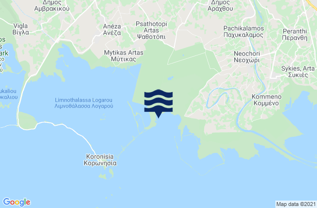 Carte des horaires des marées pour Anéza, Greece