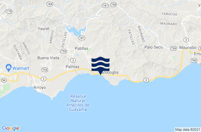 Carte des horaires des marées pour Apeadero Barrio, Puerto Rico