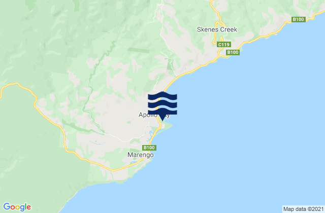 Carte des horaires des marées pour Apollo Bay, Australia