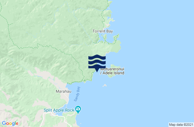 Carte des horaires des marées pour Apple Tree Bay, New Zealand