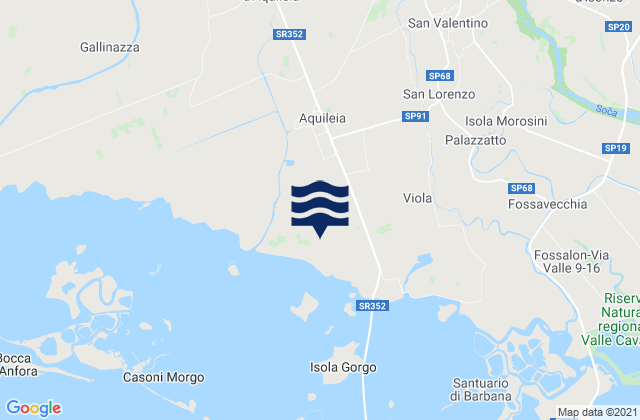 Carte des horaires des marées pour Aquileia, Italy