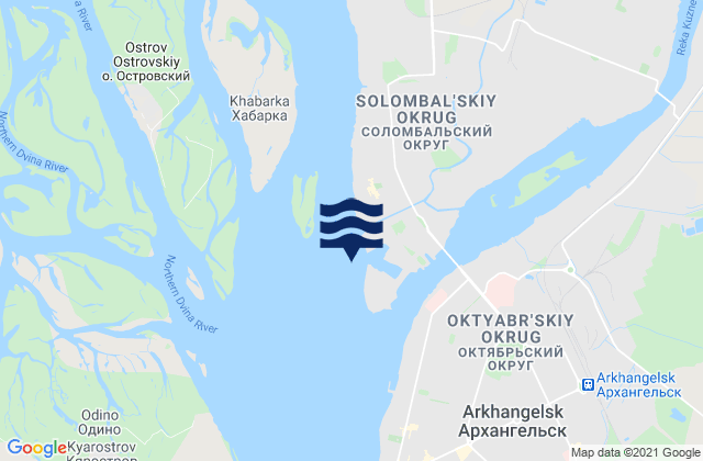 Carte des horaires des marées pour Archangel Solombala Island, Russia