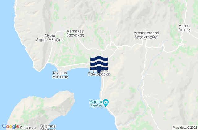 Carte des horaires des marées pour Archontochóri, Greece