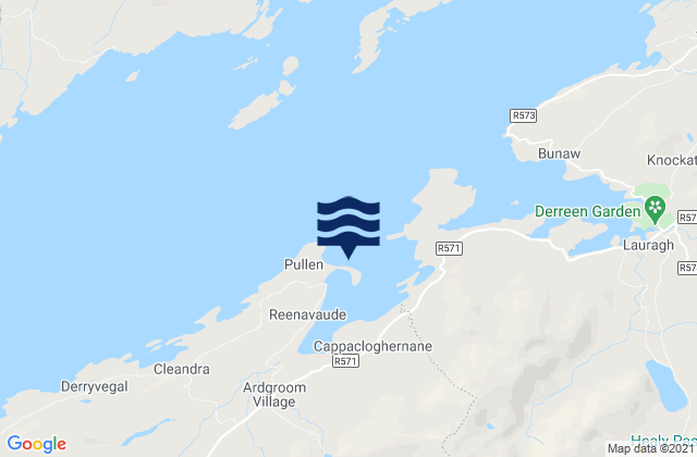 Carte des horaires des marées pour Ardgroom Harbour, Ireland
